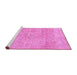 Sideview of Machine Washable Abstract Pink Modern Rug, wshabs2122pnk