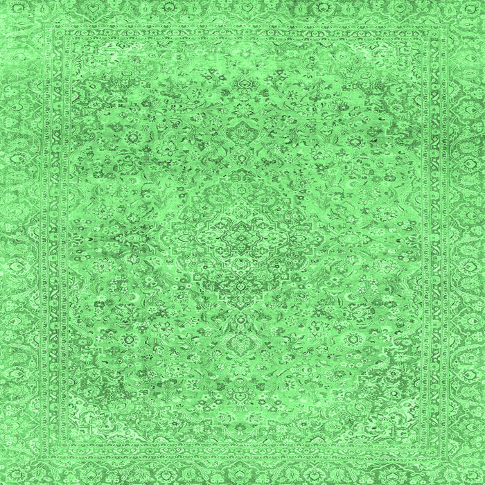 Square Machine Washable Abstract Emerald Green Modern Area Rugs, wshabs2122emgrn