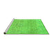 Sideview of Machine Washable Abstract Green Modern Area Rugs, wshabs2122grn