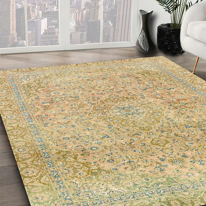 Machine Washable Abstract Bronze Brown Rug in a Family Room, wshabs2122