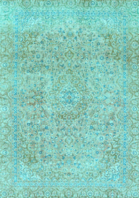 Abstract Light Blue Modern Rug, abs2122lblu