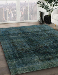 Abstract Greenish Blue Green Modern Rug, abs2123