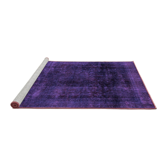 Sideview of Machine Washable Abstract Purple Modern Area Rugs, wshabs2123pur