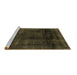 Sideview of Machine Washable Abstract Brown Modern Rug, wshabs2123brn