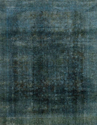 Machine Washable Abstract Greenish Blue Green Rug, wshabs2123