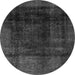 Round Abstract Gray Modern Rug, abs2123gry