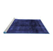 Sideview of Machine Washable Abstract Blue Modern Rug, wshabs2123blu