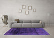 Machine Washable Abstract Purple Modern Area Rugs in a Living Room, wshabs2123pur