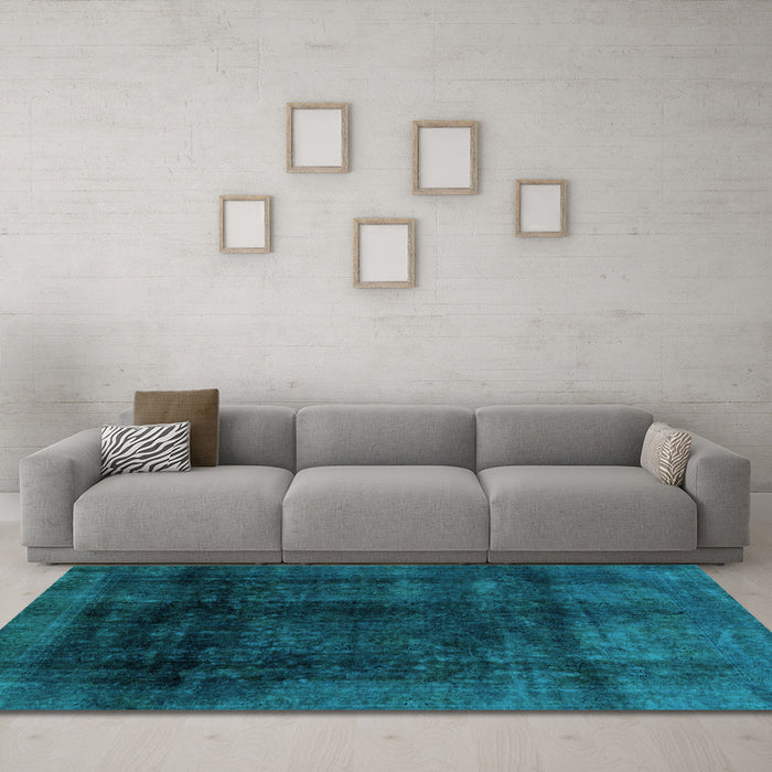 Machine Washable Abstract Light Blue Modern Rug in a Living Room, wshabs2123lblu