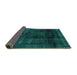 Sideview of Abstract Turquoise Modern Rug, abs2123turq