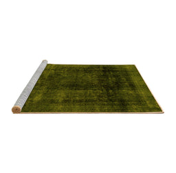 Sideview of Machine Washable Abstract Yellow Modern Rug, wshabs2123yw