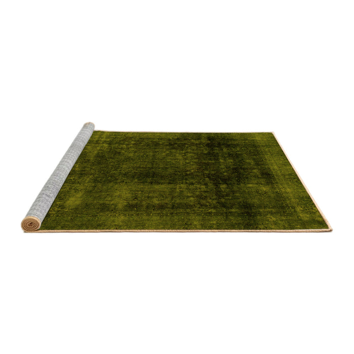 Sideview of Machine Washable Abstract Yellow Modern Rug, wshabs2123yw