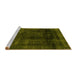 Sideview of Machine Washable Abstract Yellow Modern Rug, wshabs2123yw