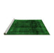 Sideview of Machine Washable Abstract Green Modern Area Rugs, wshabs2123grn