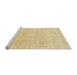 Sideview of Machine Washable Abstract Brown Gold Rug, wshabs2124