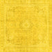 Square Abstract Yellow Modern Rug, abs2124yw