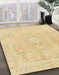 Abstract Brown Gold Modern Rug in Family Room, abs2124