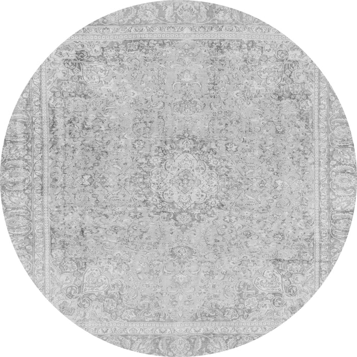 Round Abstract Gray Modern Rug, abs2124gry