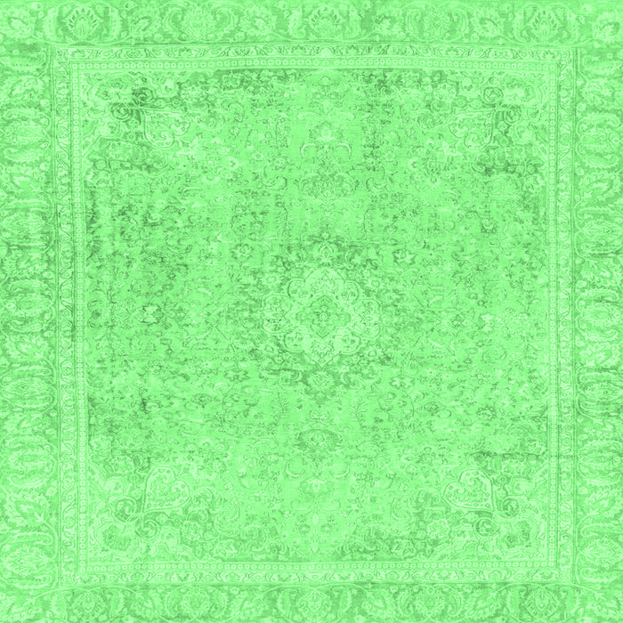 Square Machine Washable Abstract Emerald Green Modern Area Rugs, wshabs2124emgrn