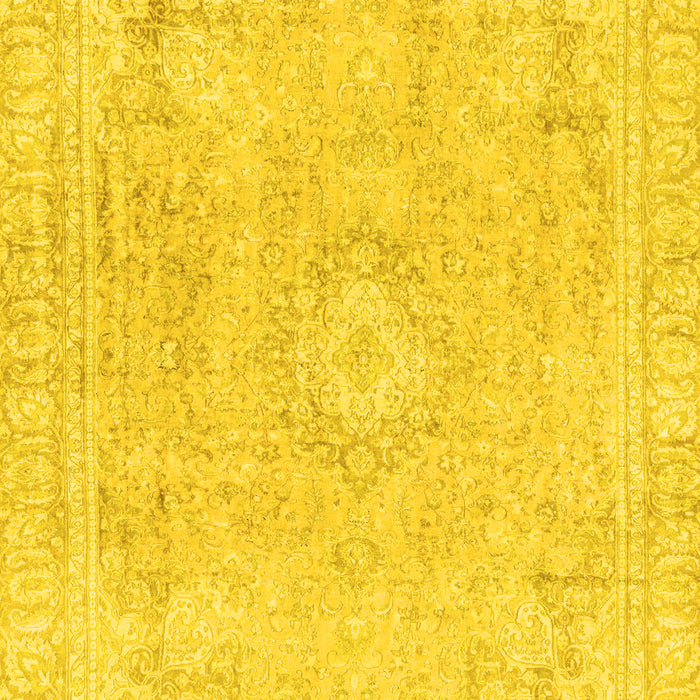 Machine Washable Abstract Yellow Modern Rug, wshabs2124yw