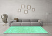 Machine Washable Abstract Turquoise Modern Area Rugs in a Living Room,, wshabs2124turq