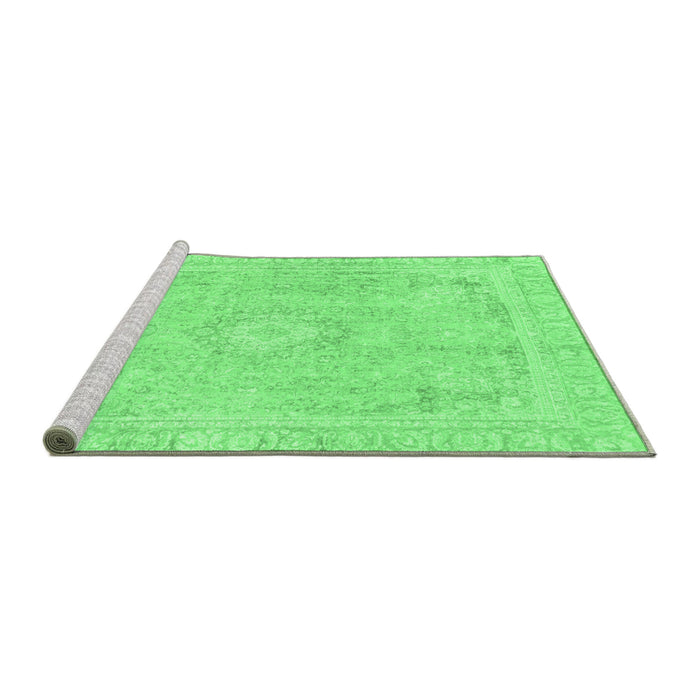 Sideview of Machine Washable Abstract Emerald Green Modern Area Rugs, wshabs2124emgrn