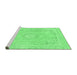 Sideview of Machine Washable Abstract Emerald Green Modern Area Rugs, wshabs2124emgrn