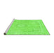 Sideview of Machine Washable Abstract Green Modern Area Rugs, wshabs2124grn