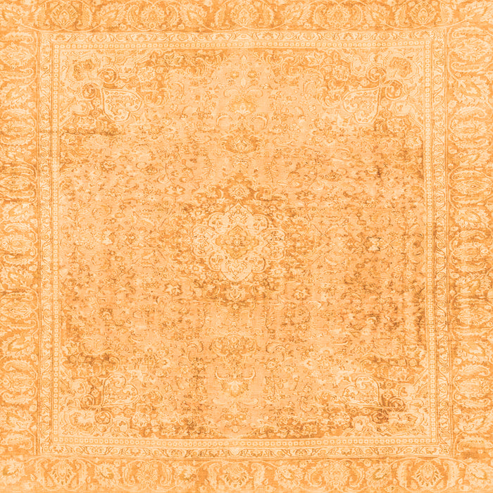 Square Machine Washable Abstract Orange Modern Area Rugs, wshabs2124org