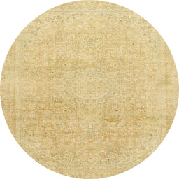 Round Machine Washable Abstract Orange Rug, wshabs2125