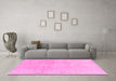 Machine Washable Abstract Pink Modern Rug in a Living Room, wshabs2125pnk