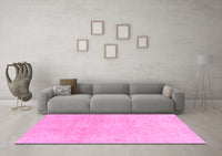 Machine Washable Abstract Pink Modern Rug, wshabs2125pnk