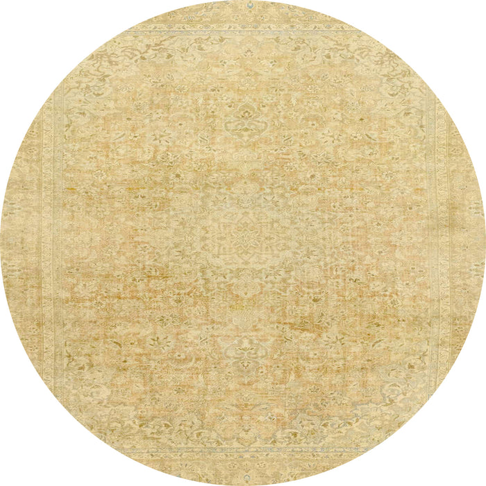 Round Abstract Orange Modern Rug, abs2125