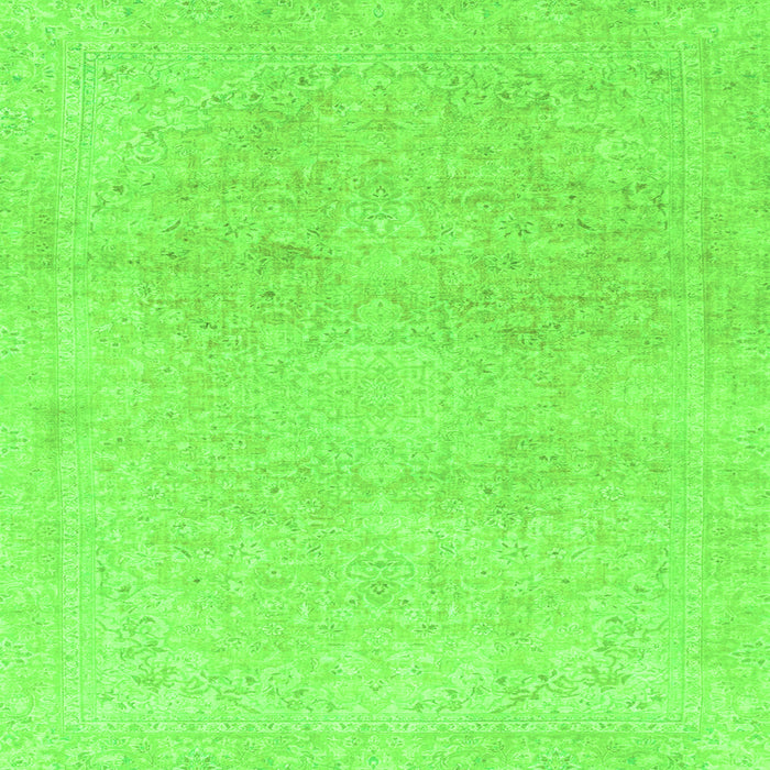 Square Machine Washable Abstract Green Modern Area Rugs, wshabs2125grn