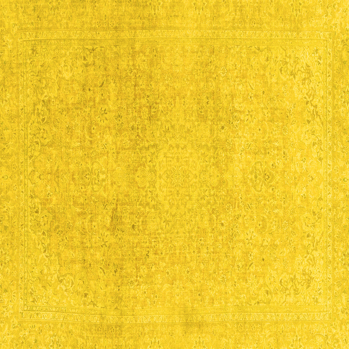 Square Machine Washable Abstract Yellow Modern Rug, wshabs2125yw