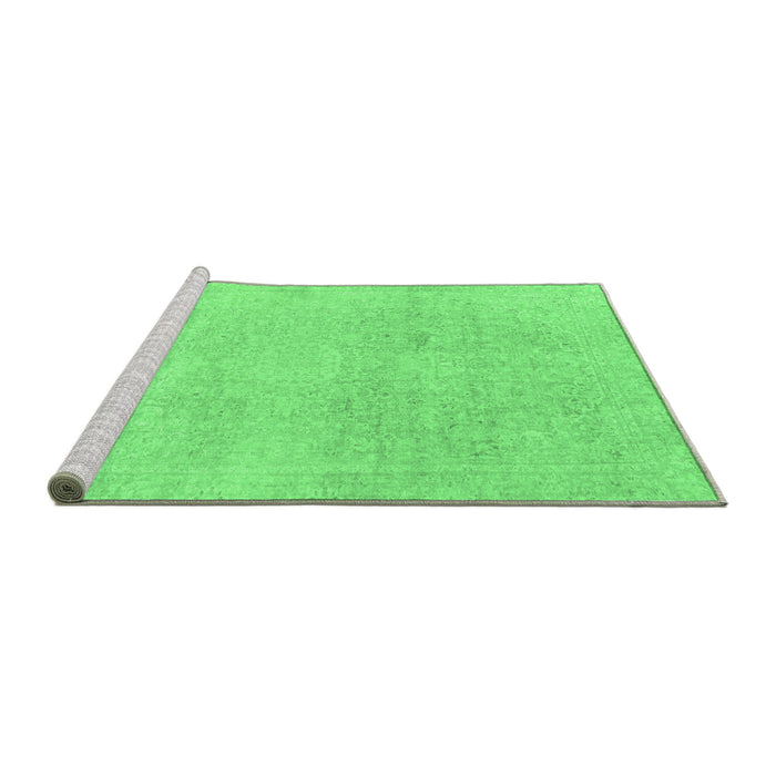 Sideview of Machine Washable Abstract Emerald Green Modern Area Rugs, wshabs2125emgrn