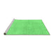 Sideview of Machine Washable Abstract Emerald Green Modern Area Rugs, wshabs2125emgrn