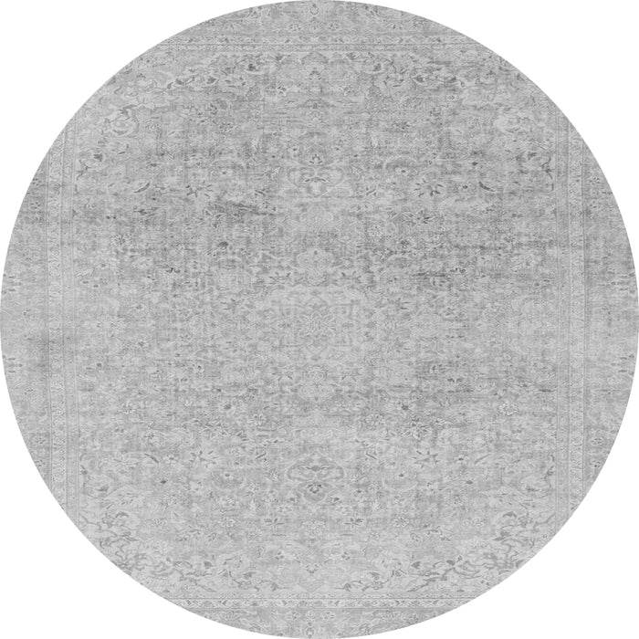 Round Machine Washable Abstract Gray Modern Rug, wshabs2125gry
