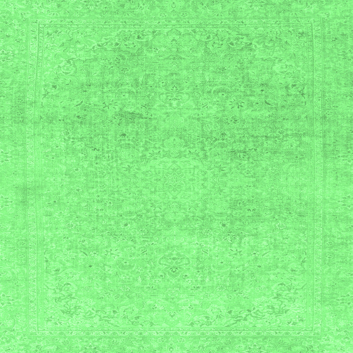 Square Machine Washable Abstract Emerald Green Modern Area Rugs, wshabs2125emgrn