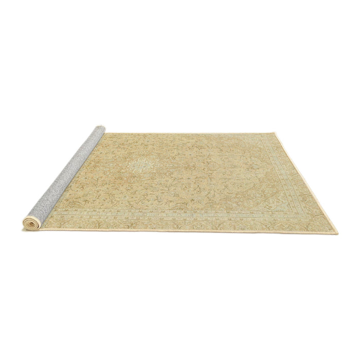 Sideview of Machine Washable Abstract Sun Yellow Rug, wshabs2126
