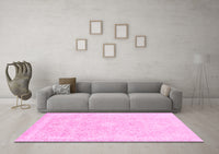 Machine Washable Abstract Pink Modern Rug, wshabs2126pnk