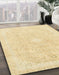 Machine Washable Abstract Sun Yellow Rug in a Family Room, wshabs2126