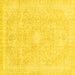 Square Abstract Yellow Modern Rug, abs2126yw