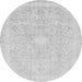 Round Abstract Gray Modern Rug, abs2126gry