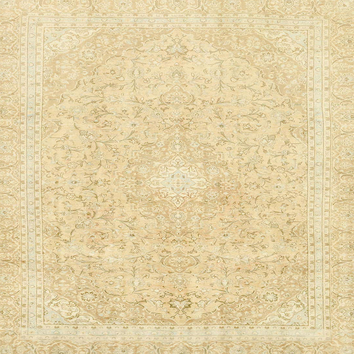 Square Machine Washable Abstract Sun Yellow Rug, wshabs2126