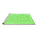 Sideview of Machine Washable Abstract Green Modern Area Rugs, wshabs2126grn