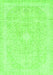 Machine Washable Abstract Green Modern Area Rugs, wshabs2126grn