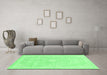 Machine Washable Abstract Emerald Green Modern Area Rugs in a Living Room,, wshabs2126emgrn