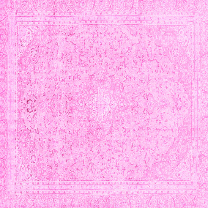 Square Machine Washable Abstract Pink Modern Rug, wshabs2126pnk