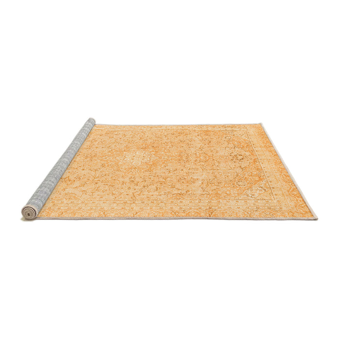 Sideview of Machine Washable Abstract Orange Modern Area Rugs, wshabs2126org